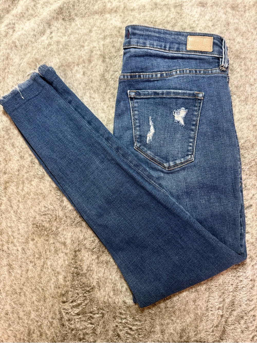 Dear John Jeans Womens 28 Skinny Ankle Distressed Raw Hem Stretch Denim
